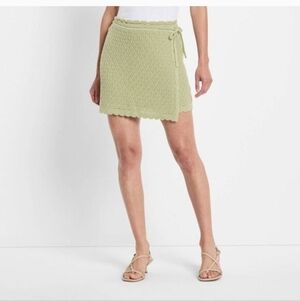 Future Collective Woman's High-Rise Sweater Wrap Mini Skirt XL